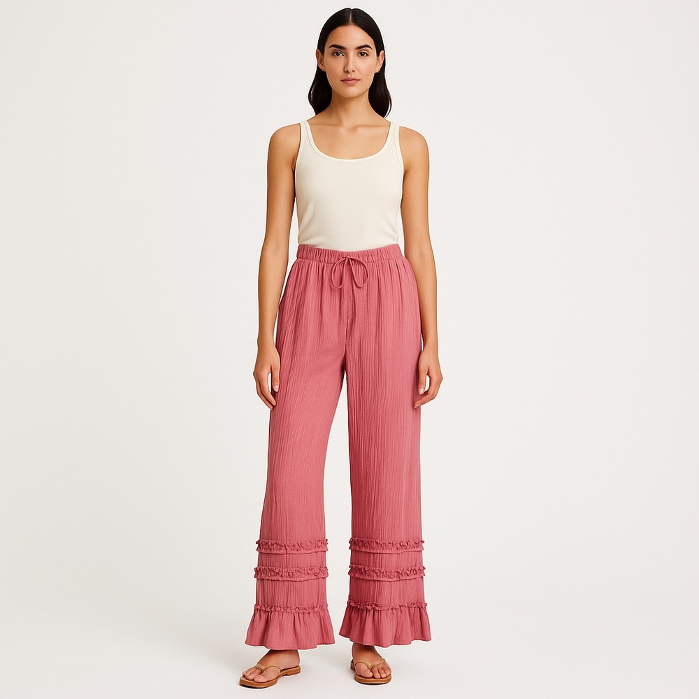 Chic Wide Leg Pink Palazzo Pants NWT